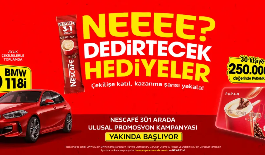 Nescafe 3'ü 1 arada BMW çekilişi Başlıyor